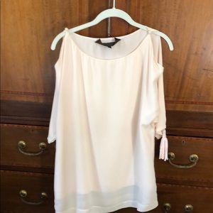 Pale pink drop shoulder silk shirt size S